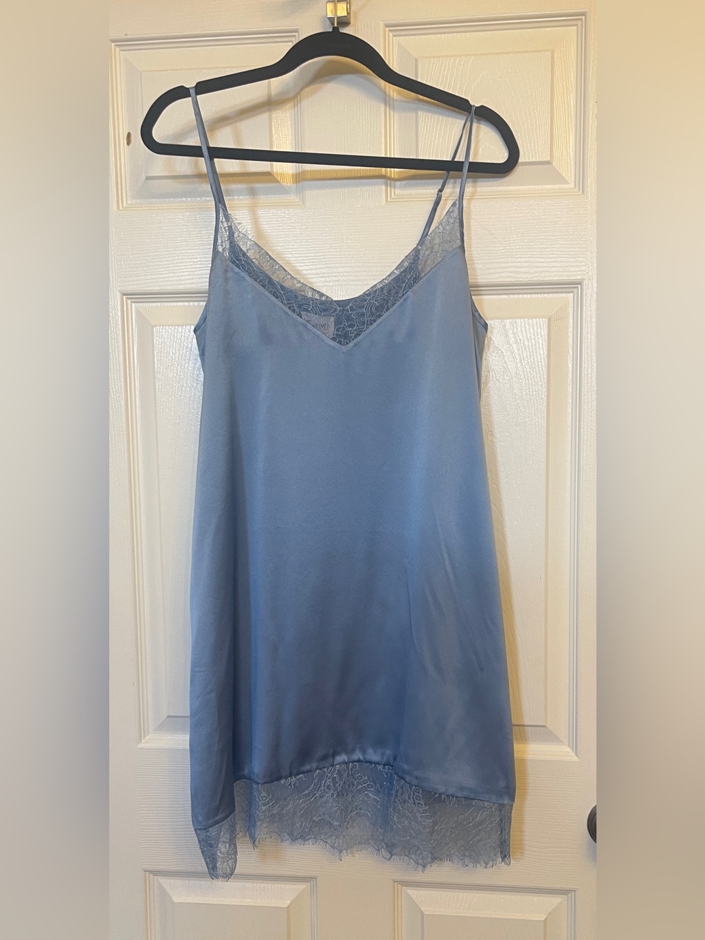 Cami Silk Slip Dress Quiet Harbor Blue